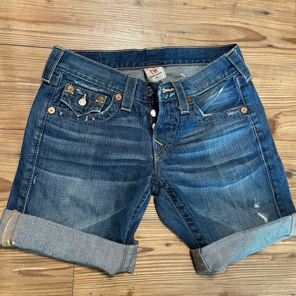 True religion biker shorts folded up